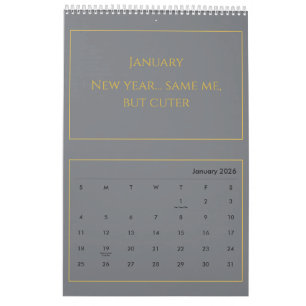 Calendrier de citations élégant en or 2026