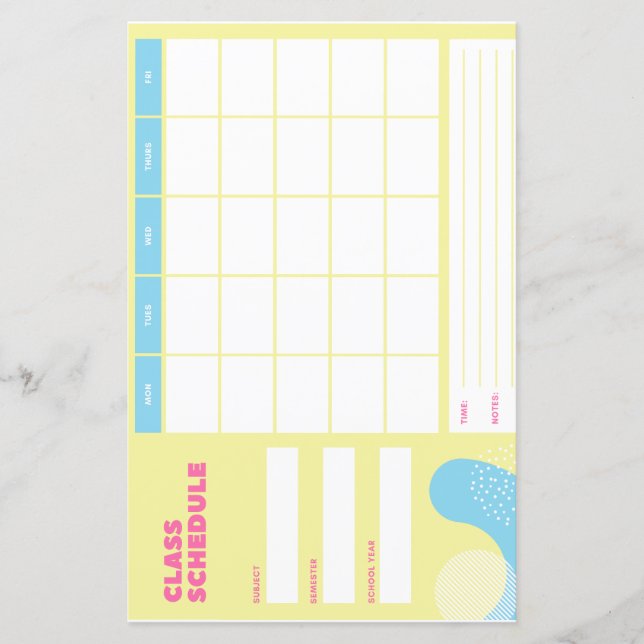 Calendrier de classe (Devant)