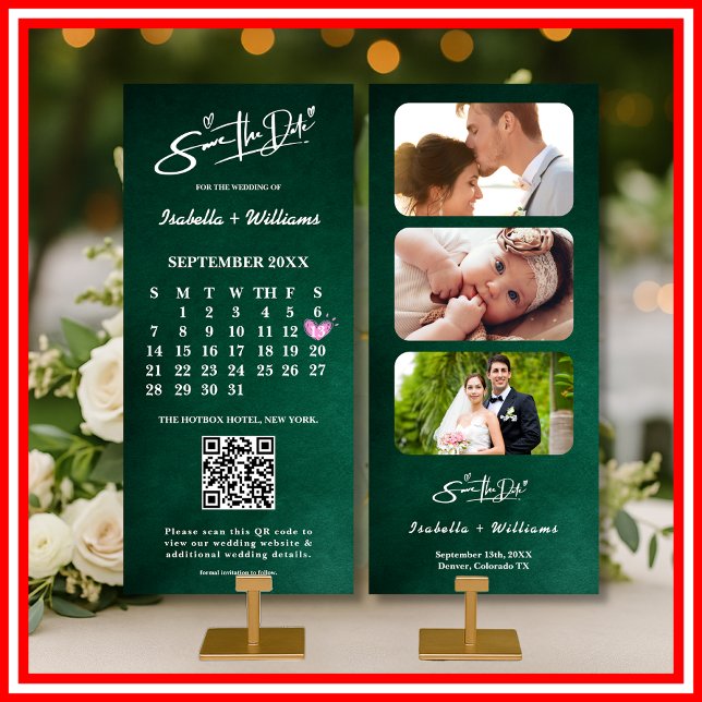 Calendrier de codes QR de photos Vert Émeraude Enr (Créateur téléchargé)