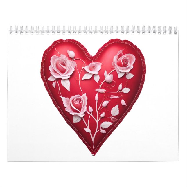 Calendrier de cœurs de 12 mois pour 2027 (Protection)