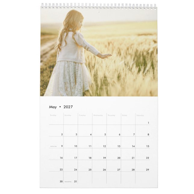 Calendrier de collage de photos de famille moderne (Mai 2027)