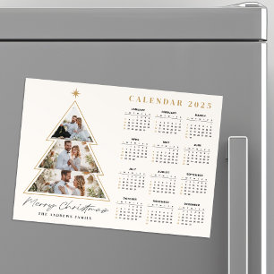 Calendrier de collage photo minimaliste de l'arbre