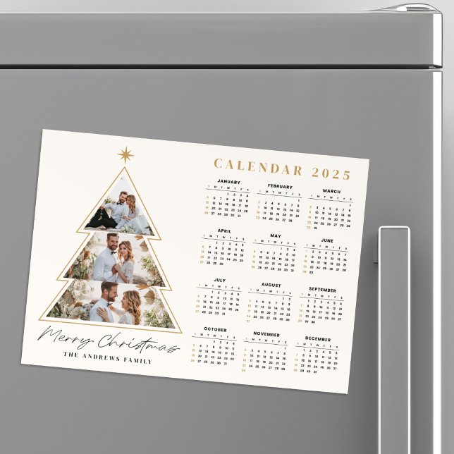 Calendrier de collage photo minimaliste de l'arbre (Créateur téléchargé)