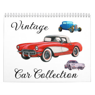 Calendrier de collection de voitures Vintage