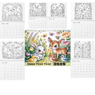 Calendrier de coloriage d'animaux  Ligne artistiqu