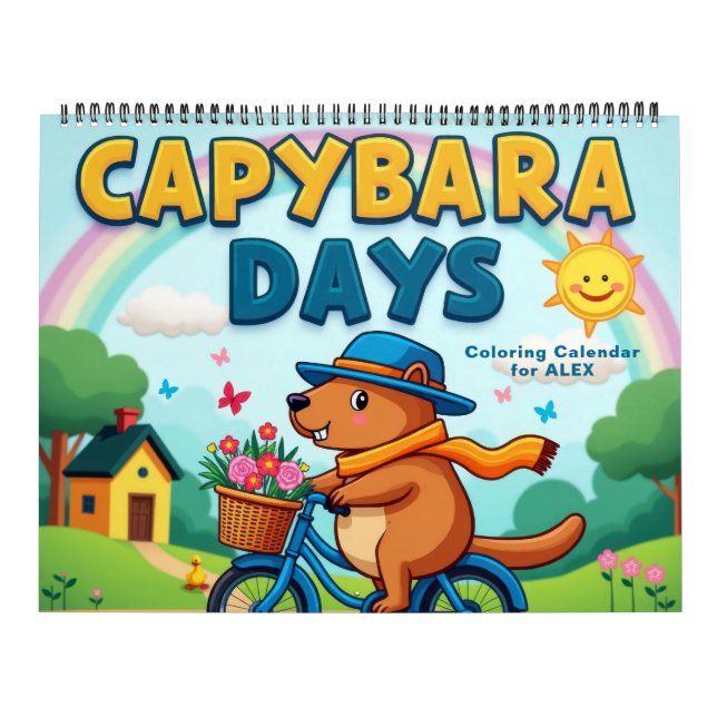 Calendrier de coloriage de capybara (Protection)