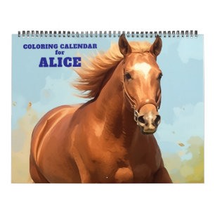 Calendrier de coloriage de cheval élégant