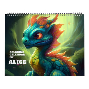 Calendrier de coloriage de dragon mystique