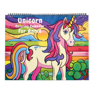 Calendrier de coloriage de licorne de fantasy magi