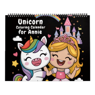 Calendrier de coloriage Licorne et Princesse