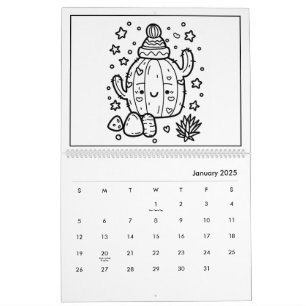 Calendrier de coloriage pour enfants mignons