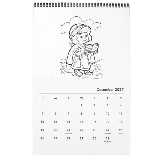 Calendrier de coloriage religieux pour enfants mig (Dec 2027)