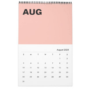 Calendrier de couleur minimaliste moderne