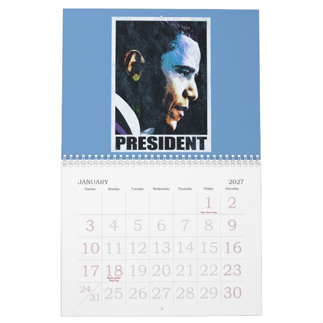 Calendrier de cru du Président Barack Obama (Jan 2027)
