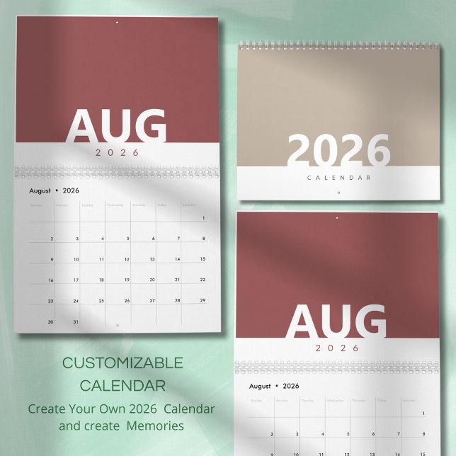 Calendrier de design de couleur moderne minimalist (Créateur téléchargé)