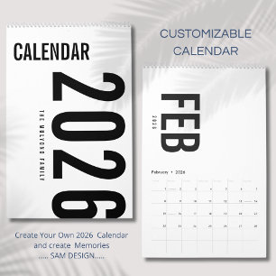 Calendrier de design de luxe simple