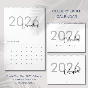Calendrier de design de luxe simple