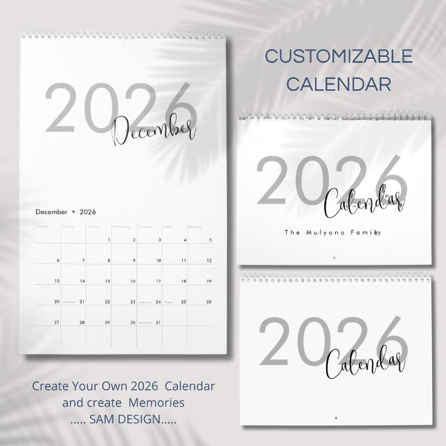 Calendrier de design de luxe simple (Créateur téléchargé)