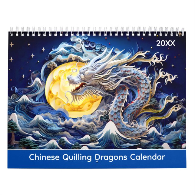 Calendrier de dragons en quilling chinois (Protection)