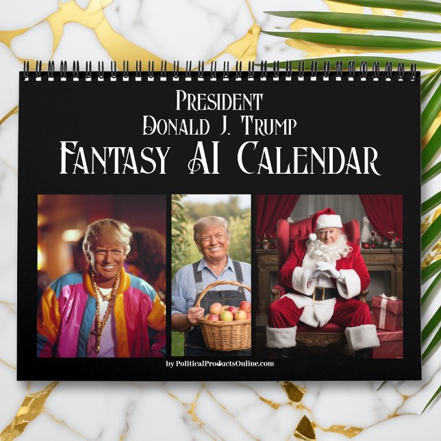 Calendrier de fantasy AI du président Donald J Tru (New Donald Trump AI Photo 2025 Calendar)