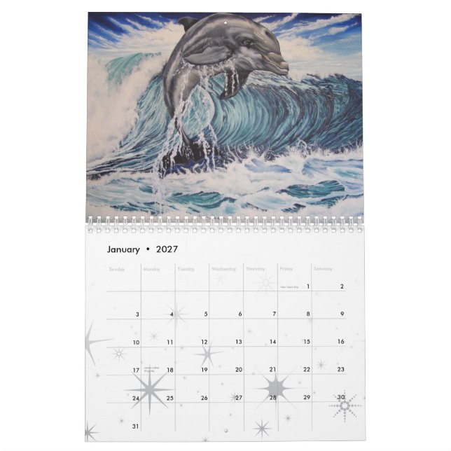 calendrier de faune de doyens d'illustration (Jan 2027)