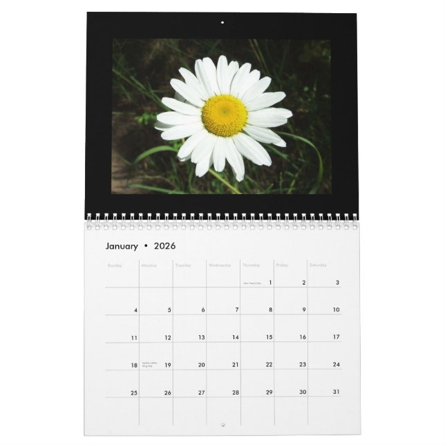 Calendrier de fleur sauvage de l'Idaho (Jan 2026)
