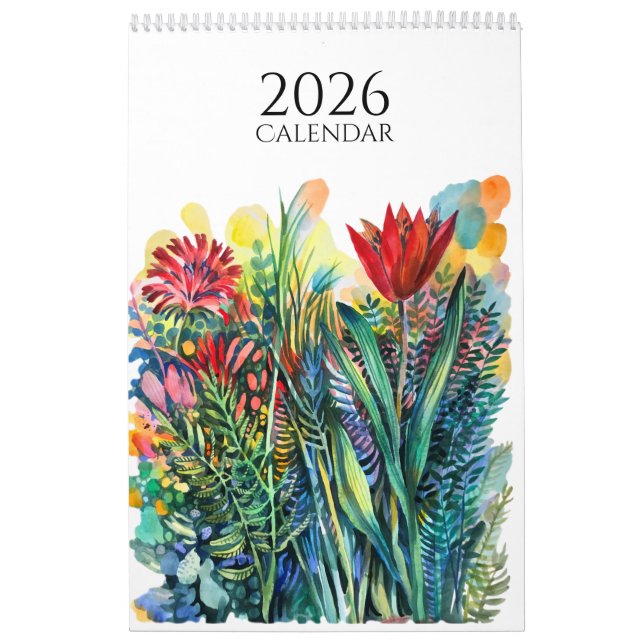Calendrier de fleurs et d'animaux à l'aquarelle (Protection)