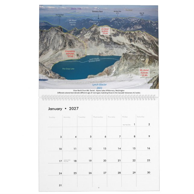 Calendrier de géologie 2026 (Jan 2027)