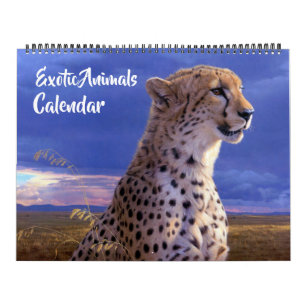 Calendrier de grande taille d'animaux exotiques