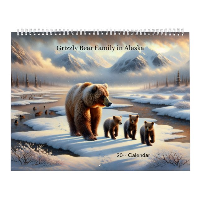 Calendrier de la faune de l'Alaska Ourse grise Mèr (Protection)
