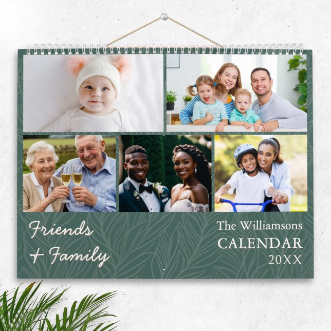 Calendrier de la Galerie de photos multiples Famil (A stylish 12-month calendar to personalize with favorite photos of your friends and family)