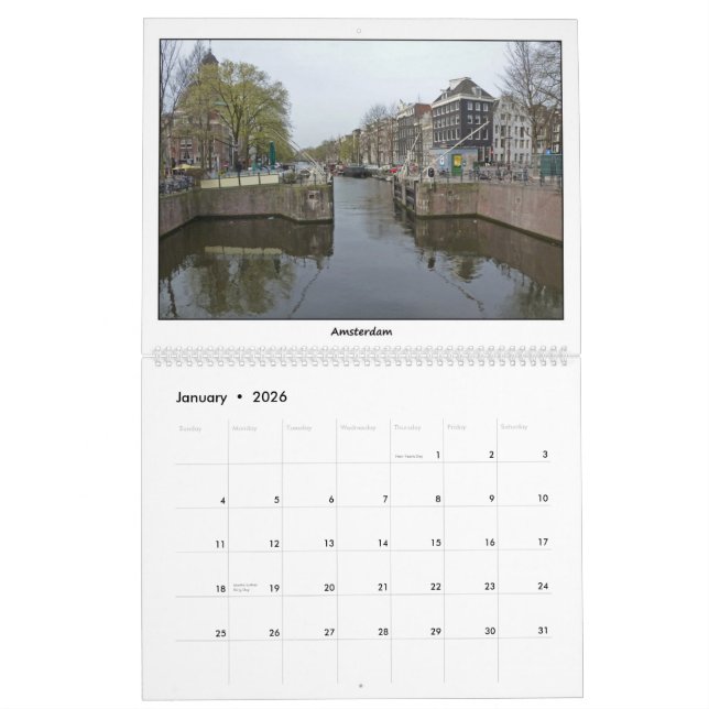 Calendrier de la Hollande, Belgique, Finlande, (Jan 2026)