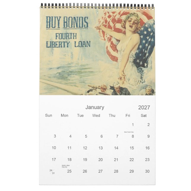 Calendrier de l'affiche de la guerre mondiale vint (Jan 2027)