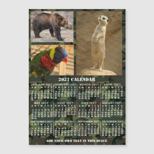 Calendrier de l'année 2027 Camouflage Ajouter 3 Ph