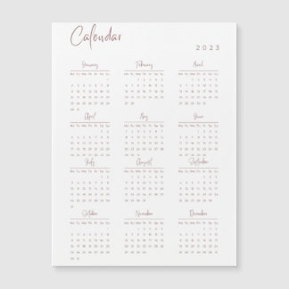 Calendrier de l'année complète 2023