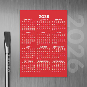 Calendrier de l'année complète Carte magnétique ro