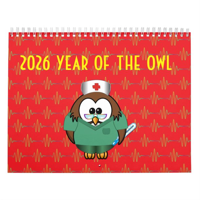 calendrier de l'année du hibou 2026 (Protection)