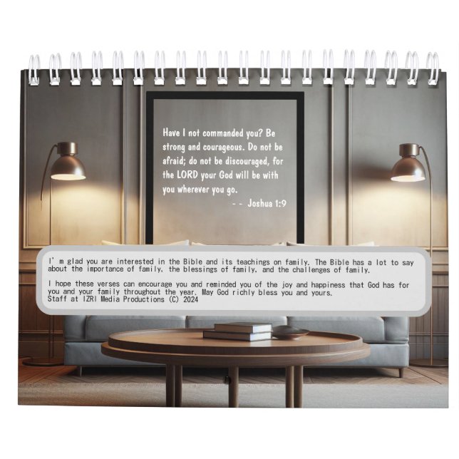 Calendrier de l'année : Les bénédictions de la fam (Dos)