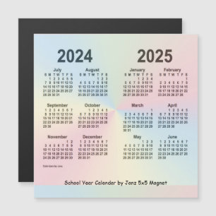 Calendrier de l'année scolaire 2024-2025 Rainbow p