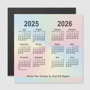 Calendrier de l'année scolaire 2025-2026 Rainbow p