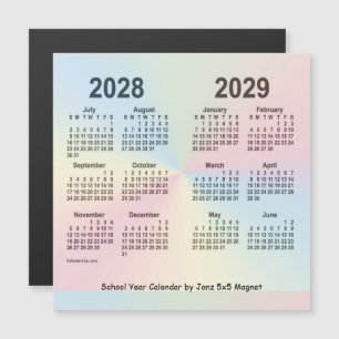 Calendrier de l'année scolaire 2028-2029 Rainbow p