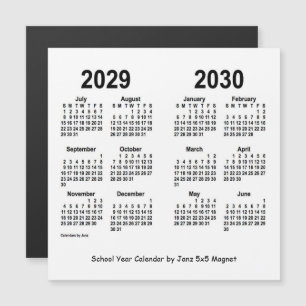 Calendrier de l'année scolaire blanche 2029-2030 p
