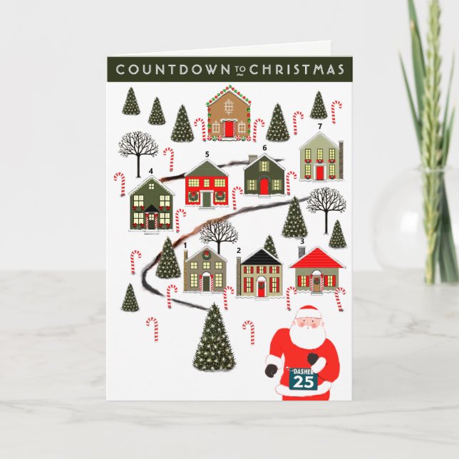 Calendrier de l'Avent Carte de Noël (Devant)