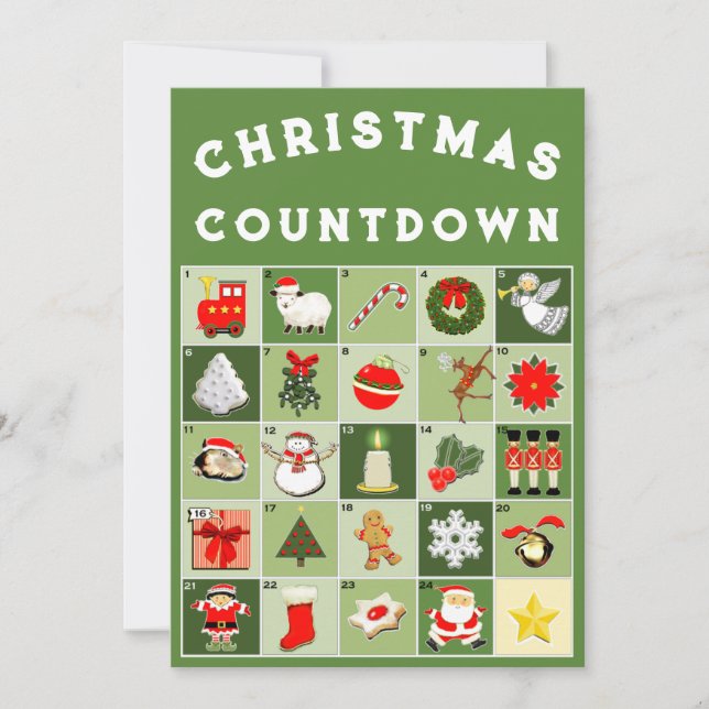 Calendrier de l'Avent Carte de Noël (Devant)