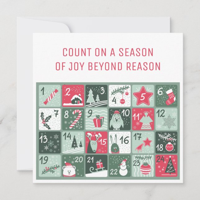 Calendrier de l'Avent Carte de Noël (Devant)