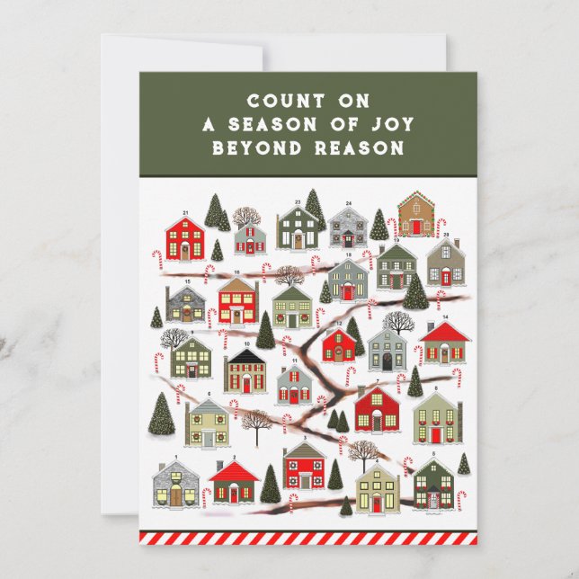 Calendrier de l'Avent de Noël Cartes de fin de ann (Devant)