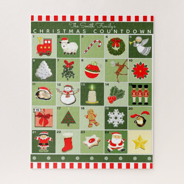 Calendrier de l'Avent de Noël Puzzle (Vertical)