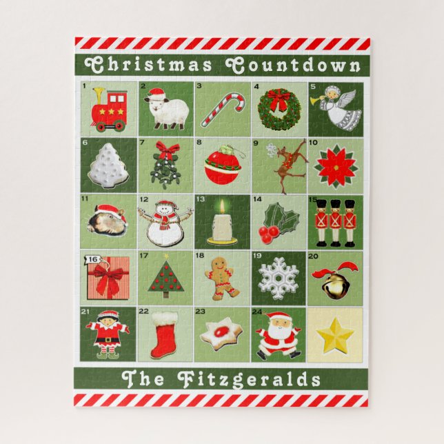 Calendrier de l'Avent personnalisé Puzzle (Vertical)