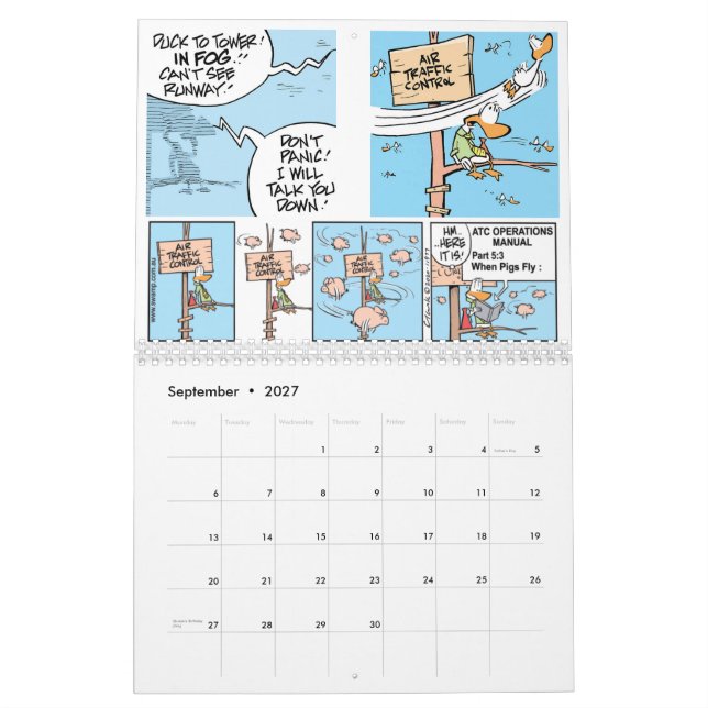Calendrier de l'aviation de dessin pilote (Sep 2027)
