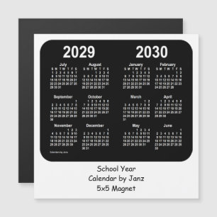 Calendrier de l'école noire et blanche 2029-2030 p